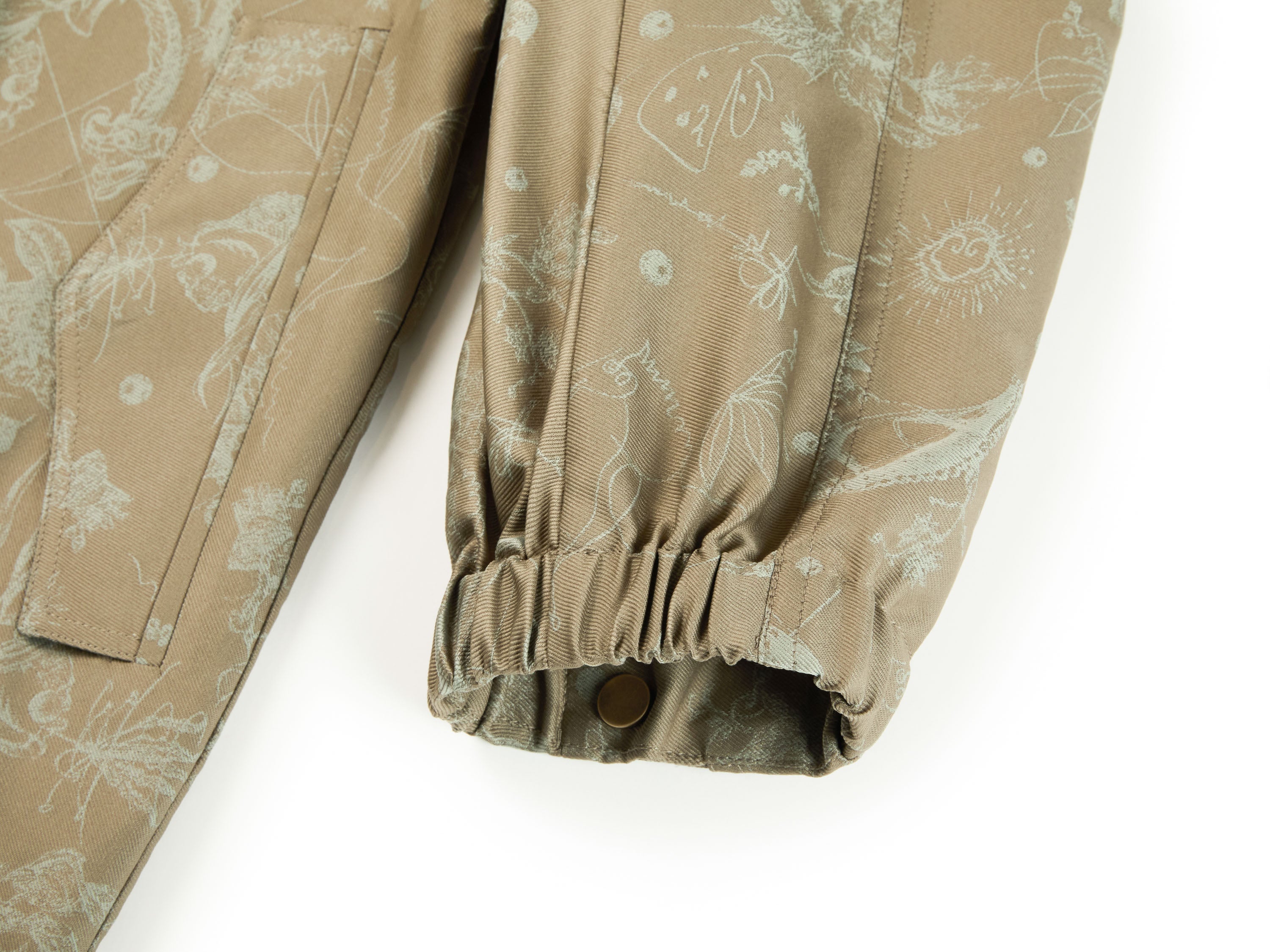 YAYING Silk Jacquard Hooded Windbreaker A-Line Dress