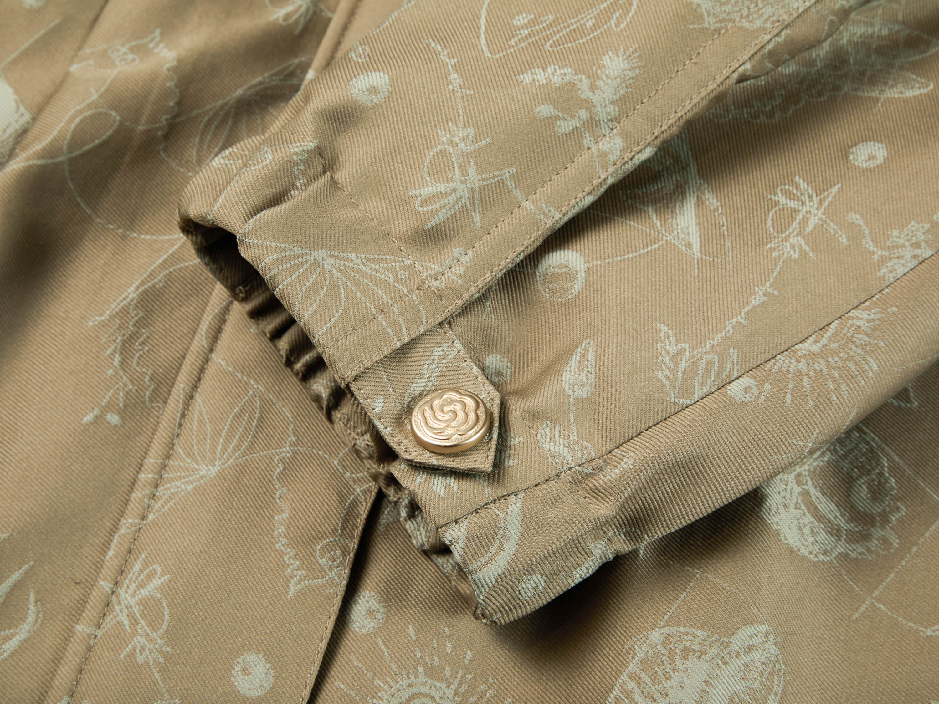 YAYING Silk Jacquard Hooded Windbreaker A-Line Dress