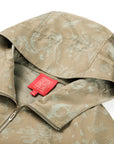 YAYING Silk Jacquard Hooded Drop-Shoulder Short Jacket