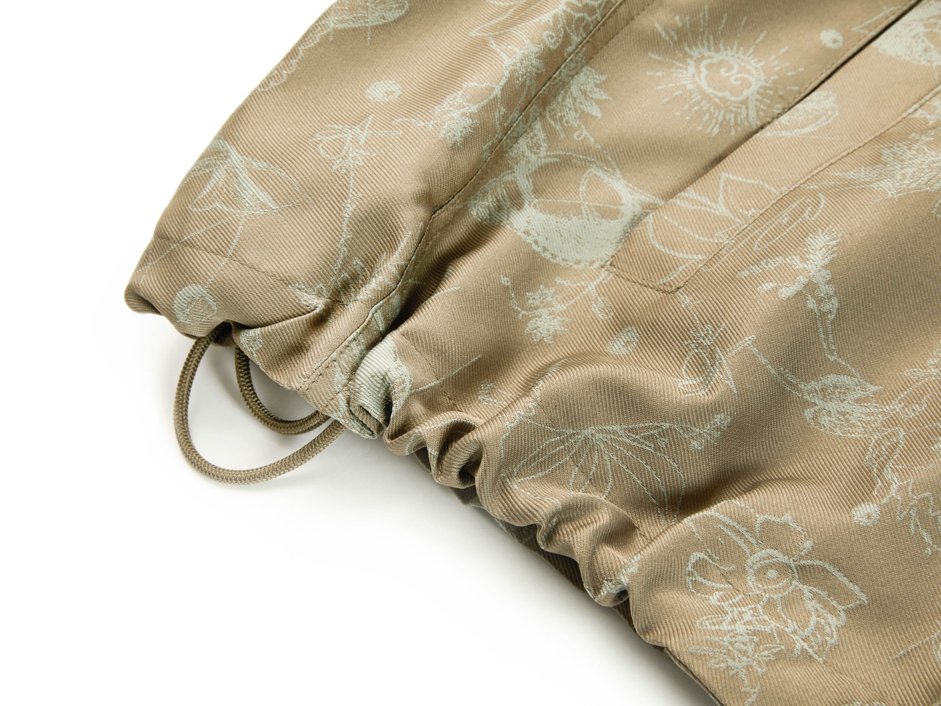 YAYING Silk Jacquard Hooded Drop-Shoulder Short Jacket