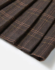 EP YAYING Wool A-Line Brown Plaid Tweed Mini Skirt