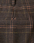EP YAYING Wool A-Line Brown Plaid Tweed Mini Skirt