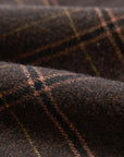 EP YAYING Wool A-Line Brown Plaid Tweed Mini Skirt
