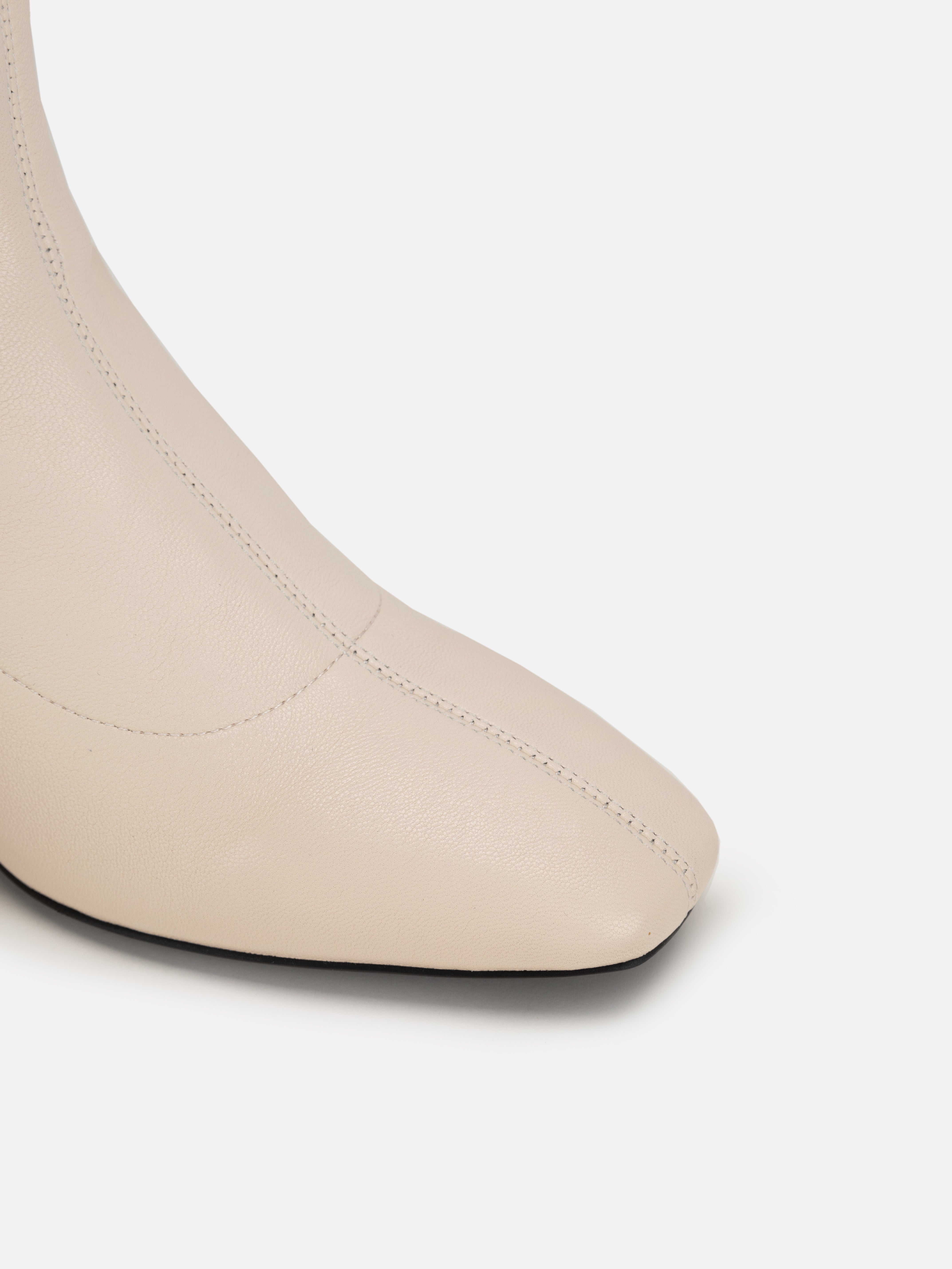 EP YAYING Elastic Sheepskin Block Heel Slim Boots