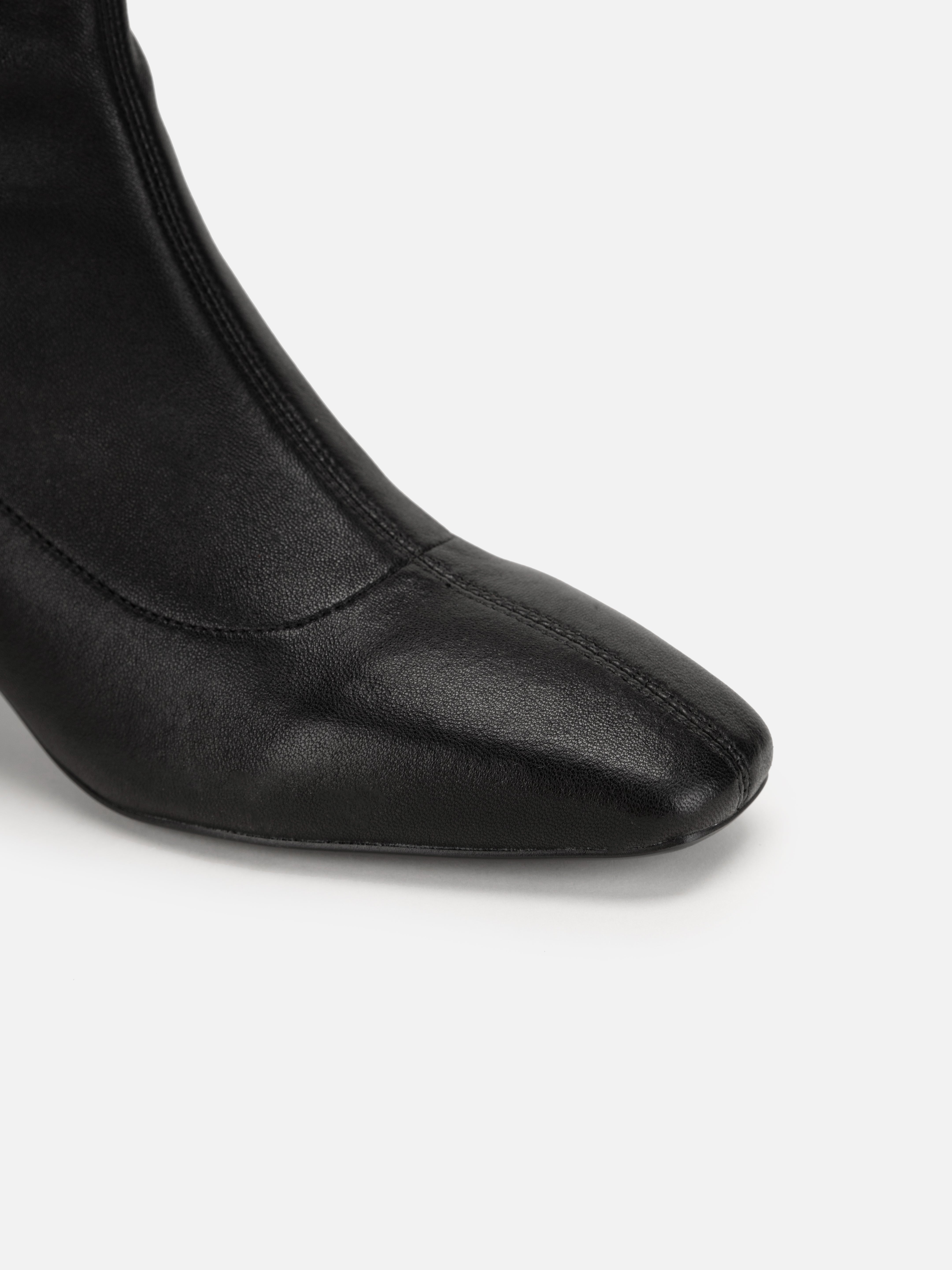 EP YAYING Elastic Sheepskin Block Heel Slim Boots