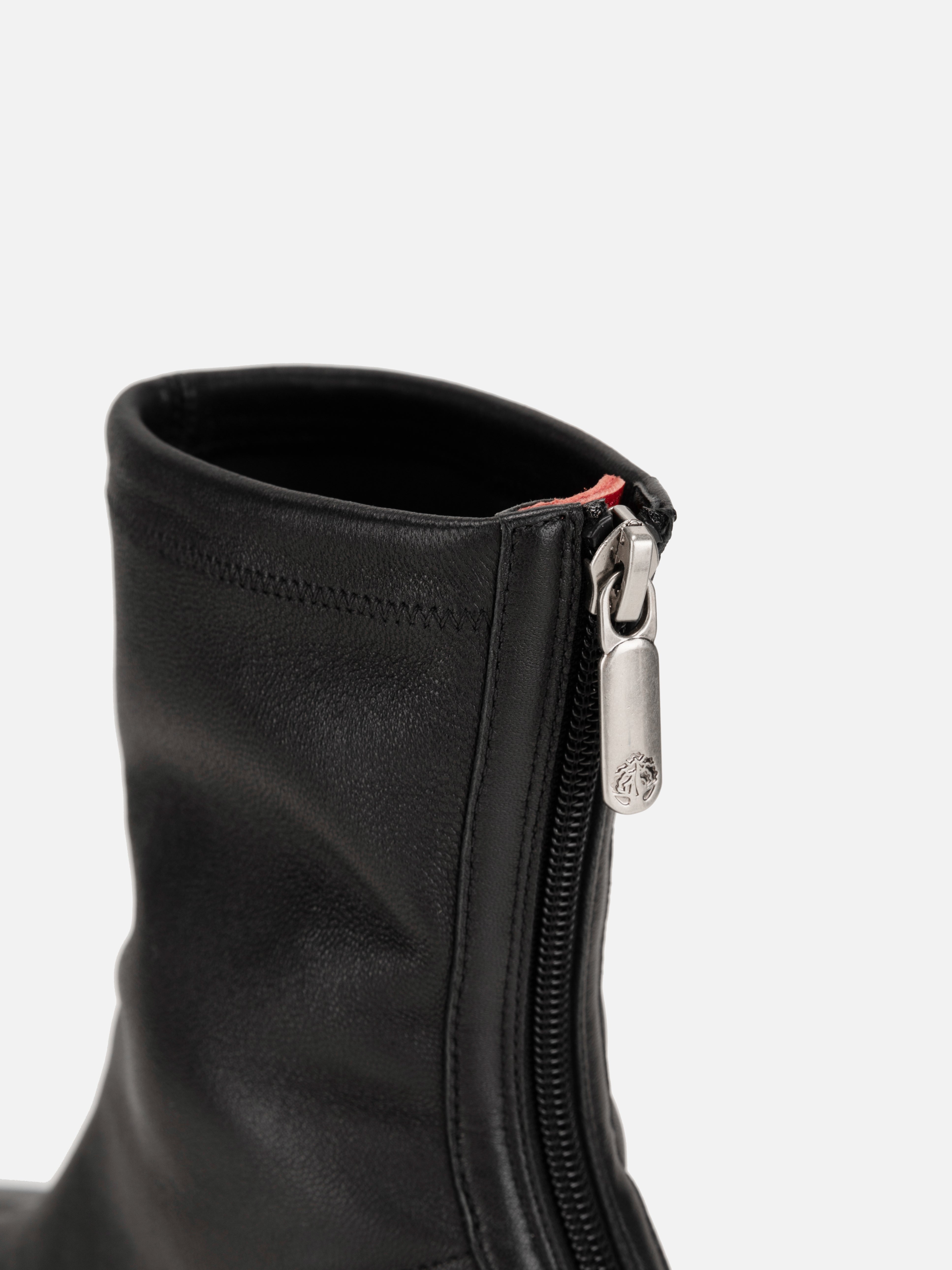 EP YAYING Elastic Sheepskin Block Heel Slim Boots