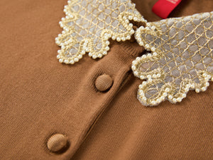 YAYING Silk Wool Cashmere Knit Cardigan