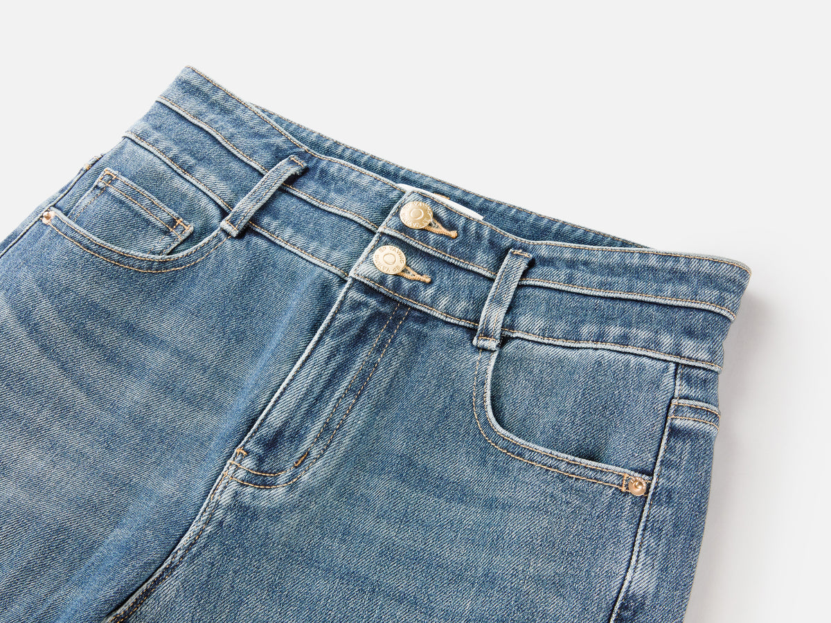 EP YAYING Cotton Blended Stretch Flare Pants