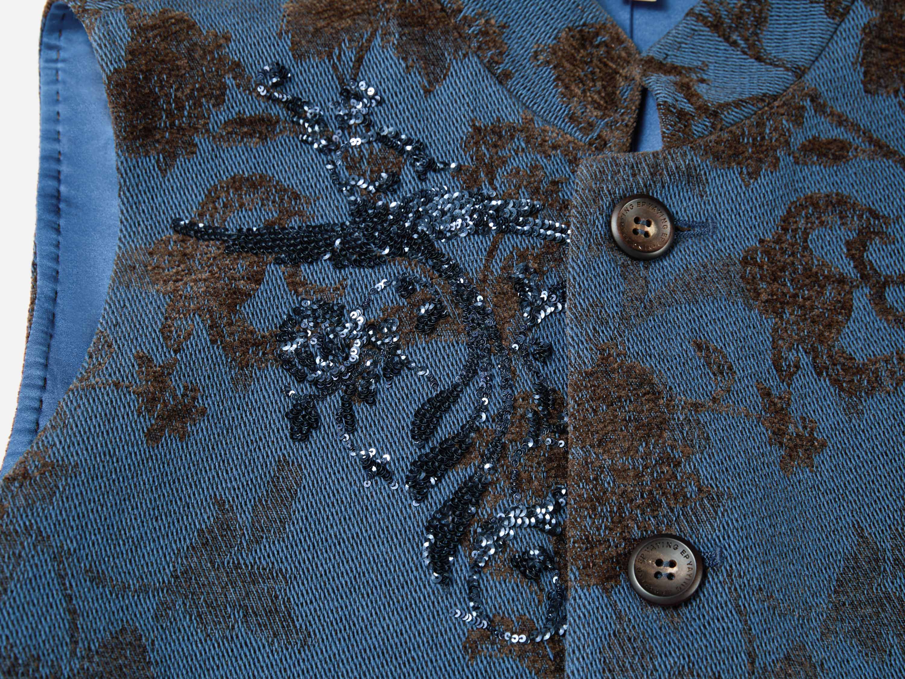 EP YAYING Chenille Jacquard Beaded Vest