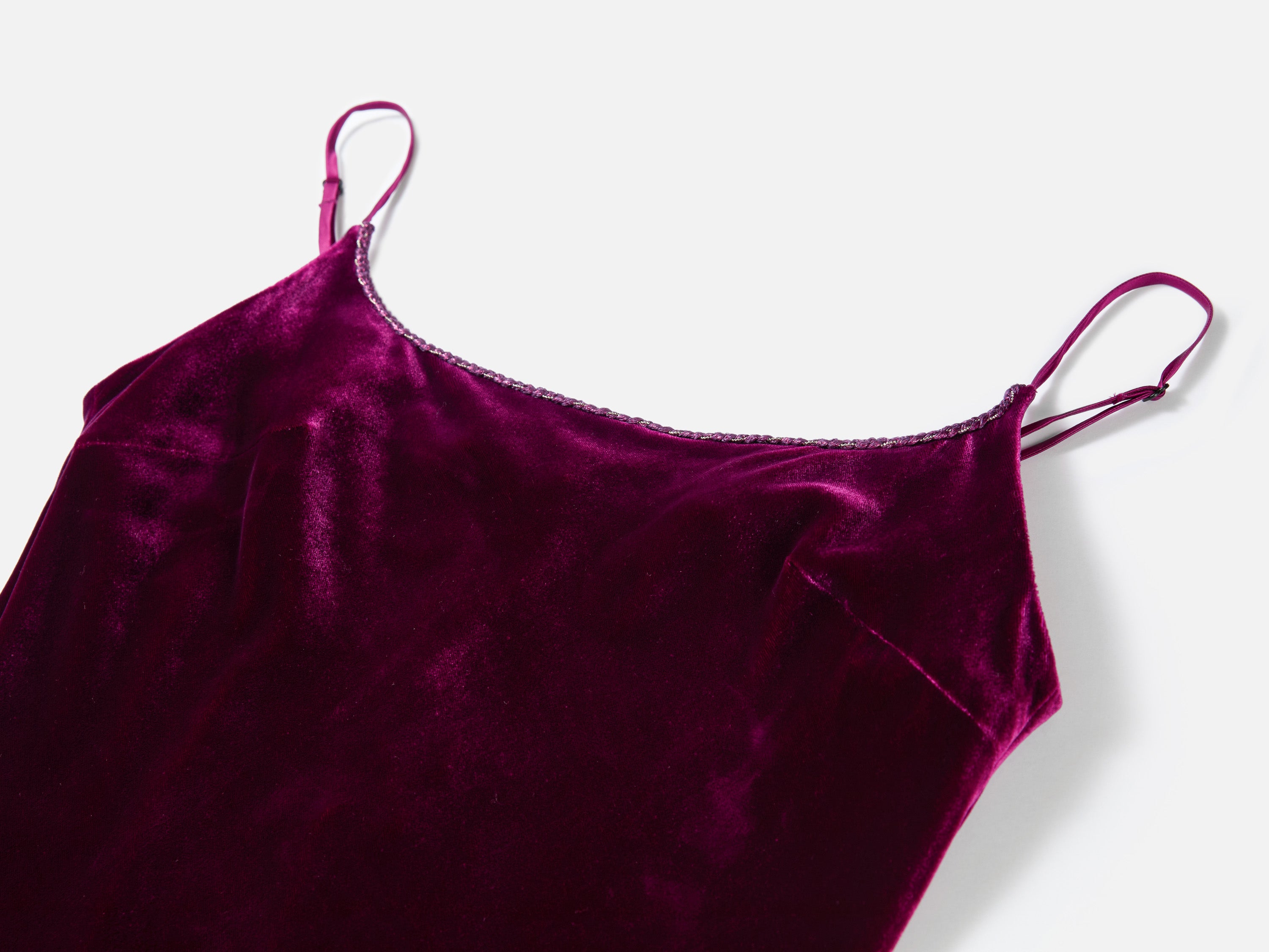 EP YAYING Blue Label Wine Red Slip Dress