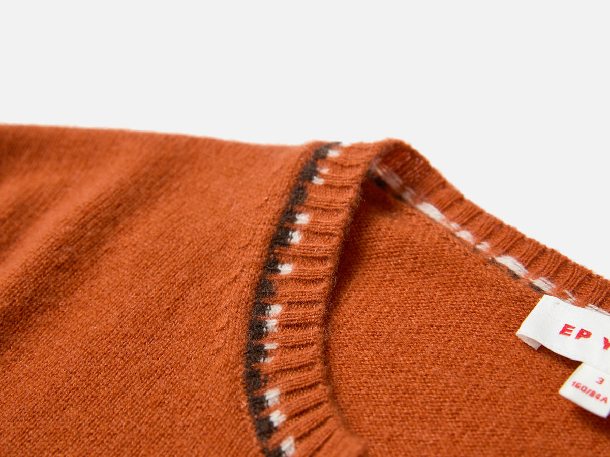 EP YAYING Faux Two-Piece Wool-Cashmere Color-Block Knit Top