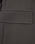 Triacetate Mock Two-Piece Collarless Blazer Jacket