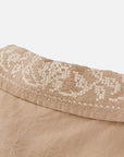 Sandy Mocha Cool Sleeveless Silk Embroidered Collar Sleeveless Top
