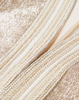 YAYING Champagne Metallic Open-Front Jacket