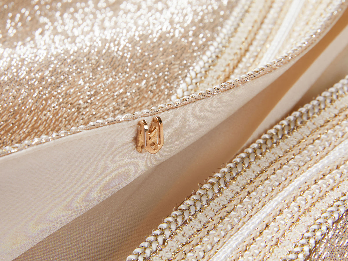 YAYING Champagne Metallic Open-Front Jacket