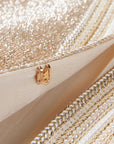 YAYING Champagne Metallic Open-Front Jacket