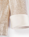 YAYING Champagne Metallic Open-Front Jacket