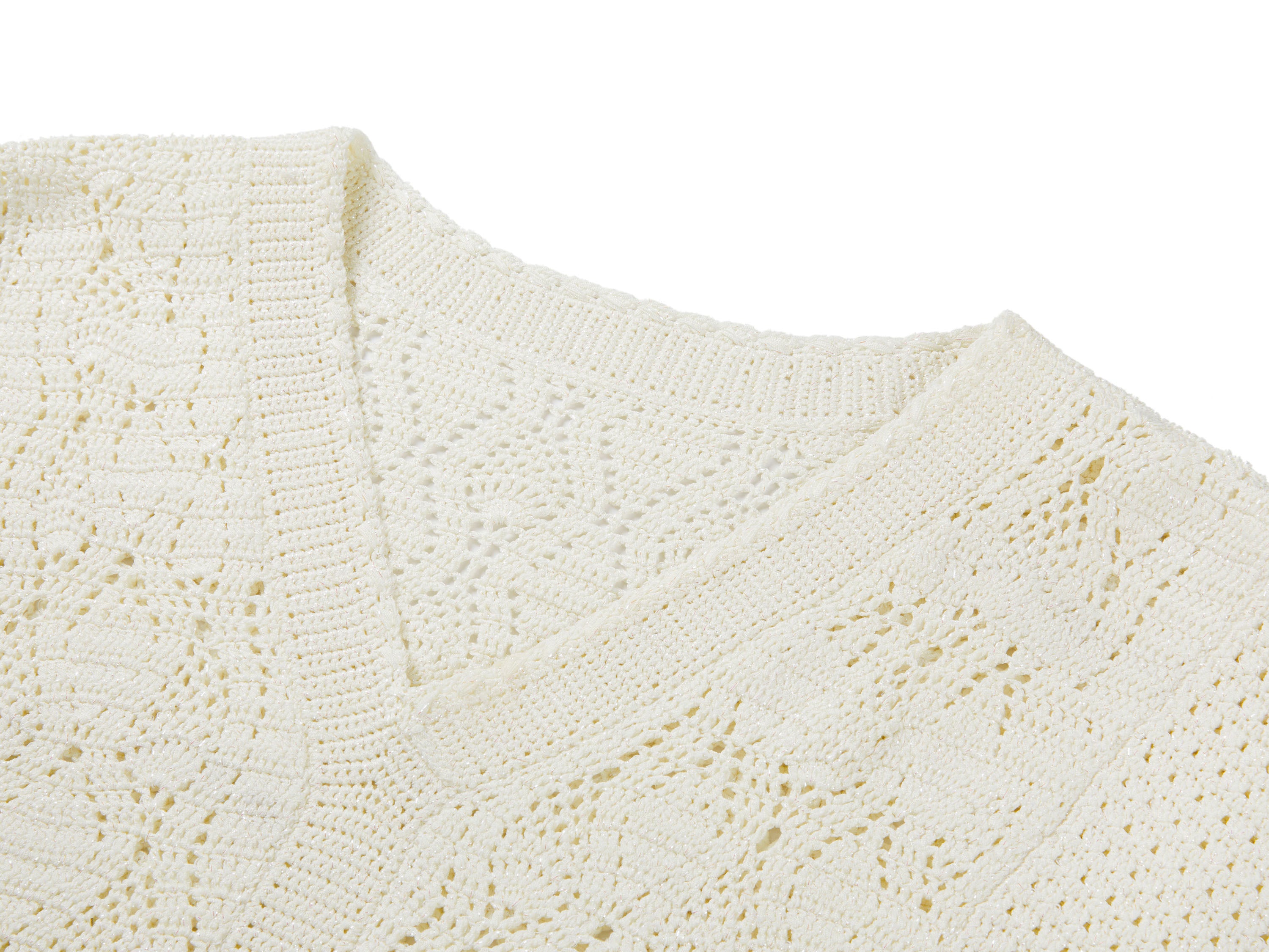 YAYING White Textured Knit Top