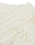 YAYING White Textured Knit Top