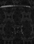 EP YAYING Crossover Tie-Waist Jacquard Coat