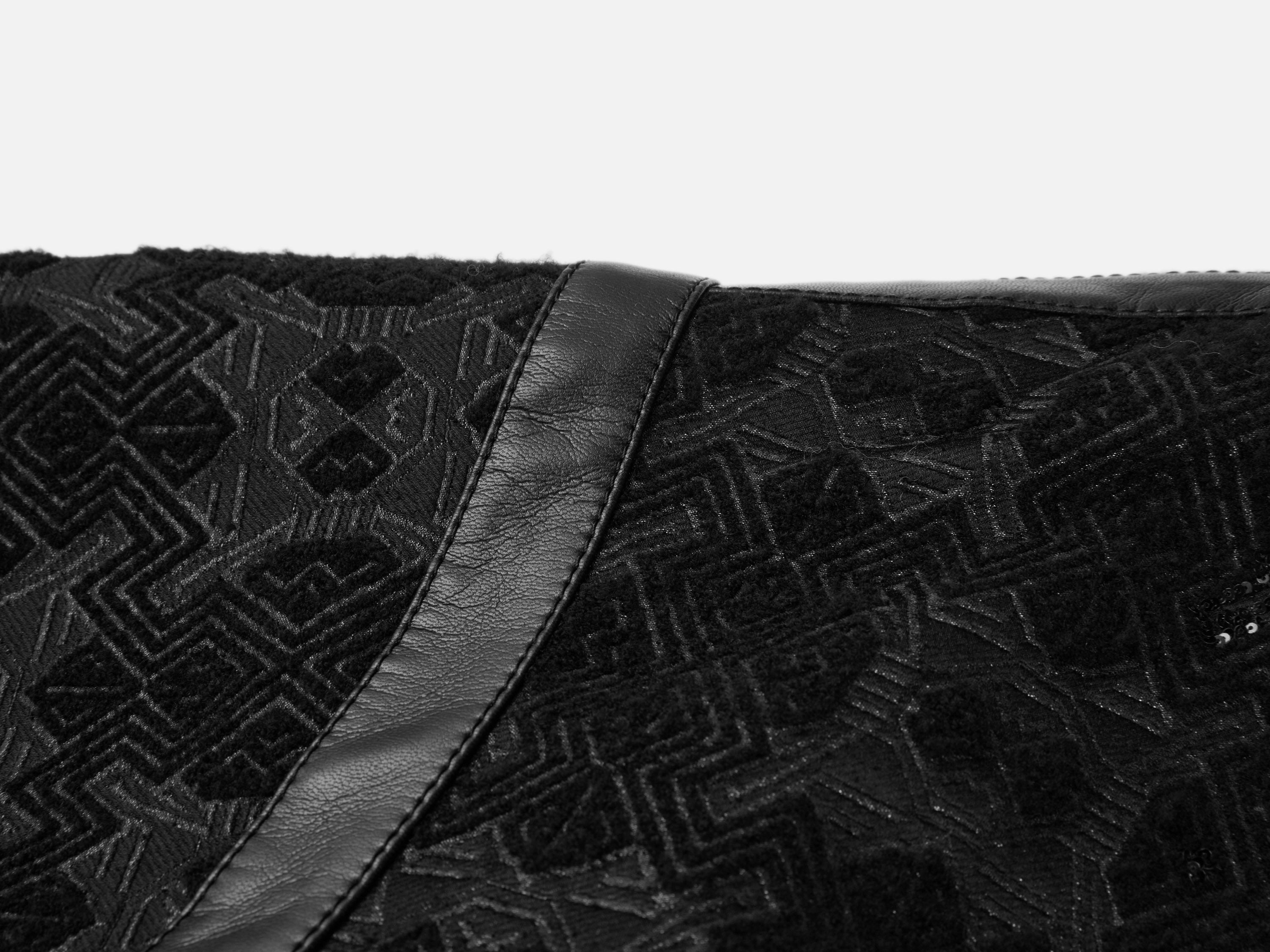 EP YAYING Crossover Tie-Waist Jacquard Coat