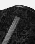 EP YAYING Crossover Tie-Waist Jacquard Coat