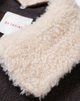 EP YAYING Wool-Yak Down Lapel Brown Jacket