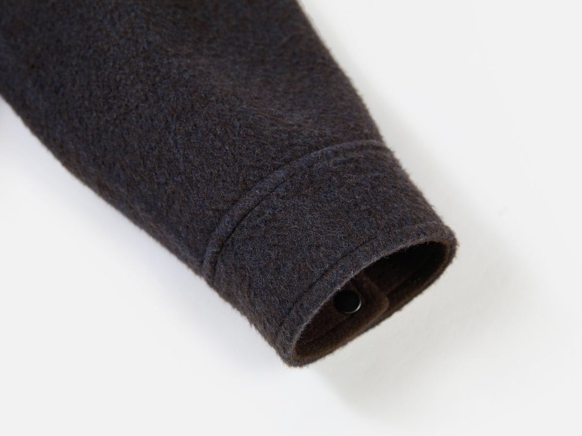 EP YAYING Wool-Yak Down Lapel Brown Jacket