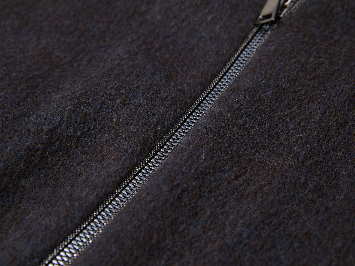 EP YAYING Wool-Yak Down Lapel Brown Jacket