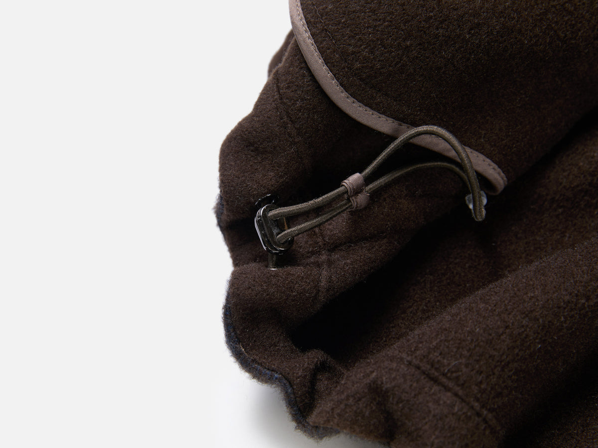 EP YAYING Wool-Yak Down Lapel Brown Jacket