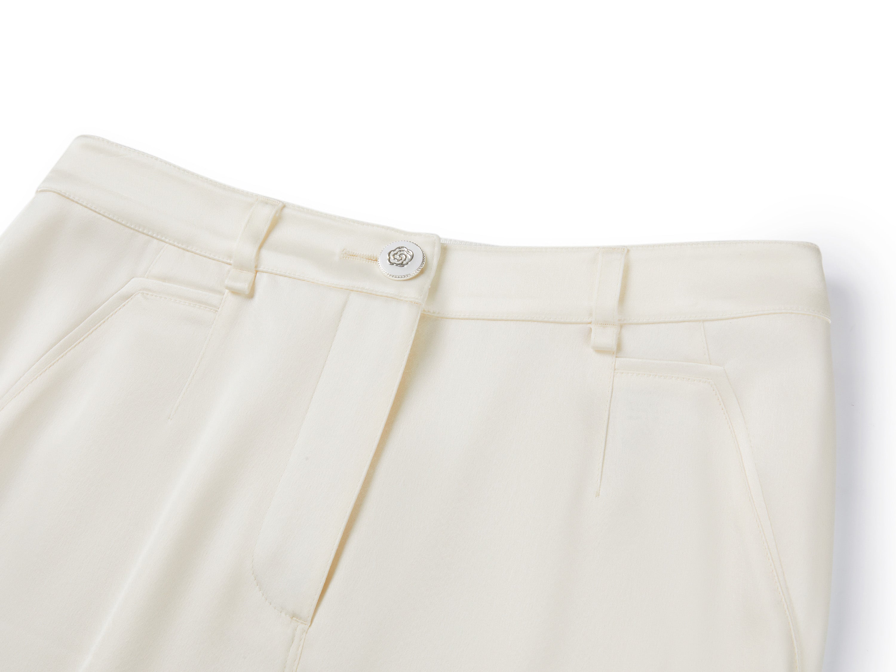 YAYING Cream Straight-Leg Trousers