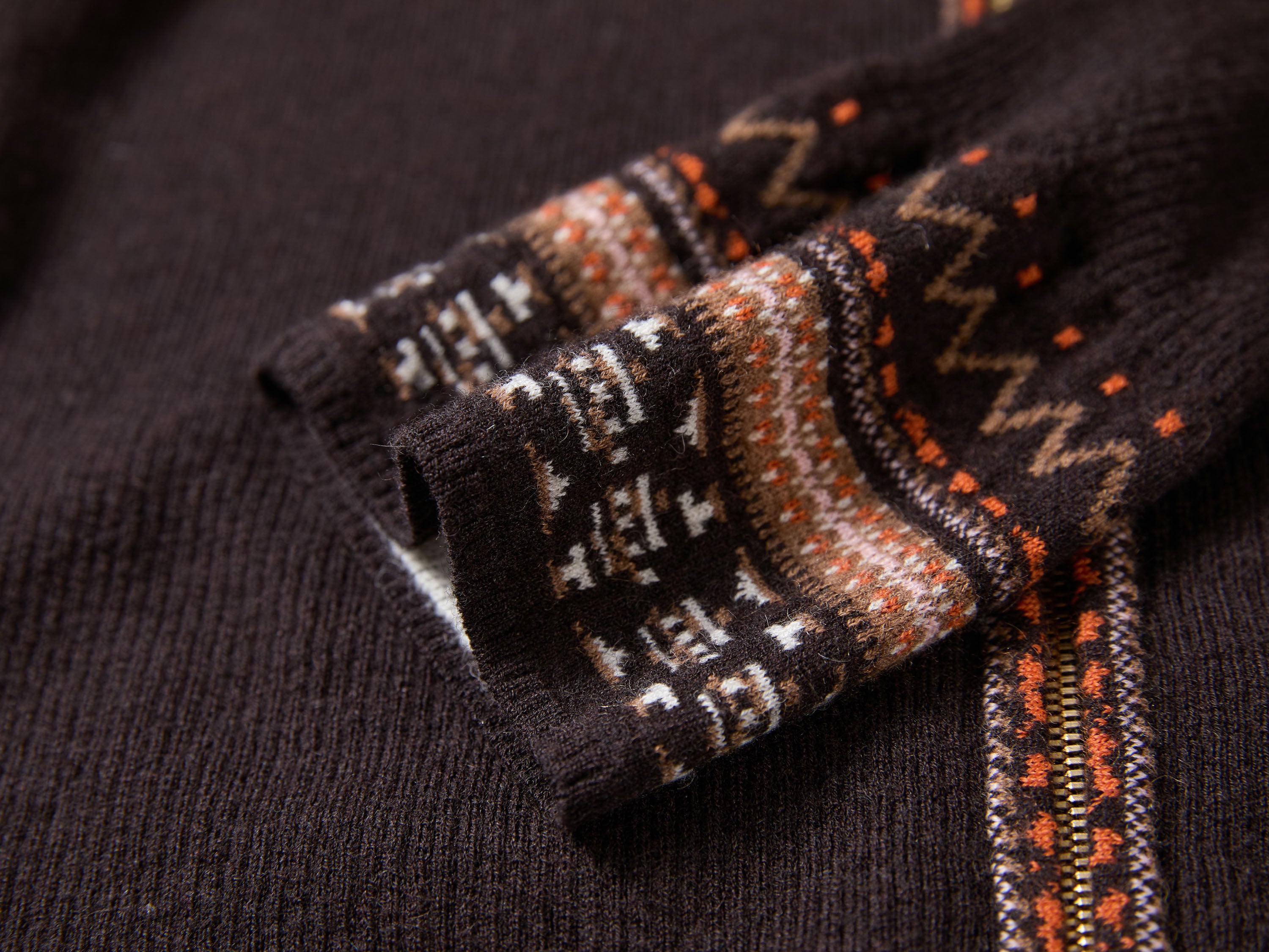 EP YAYING Vintage Ethnic Knit Hooded Cardigan
