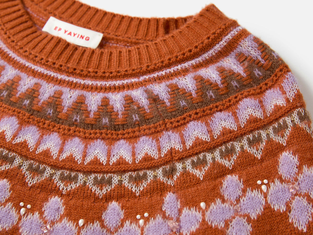EP YAYING Wool-Cashmere Fair Isle Sweater