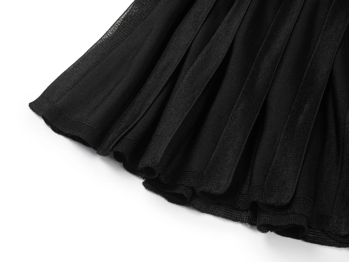 YAYING Embellished A-Line Pleated Midi Skirt