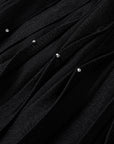 YAYING Embellished A-Line Pleated Midi Skirt