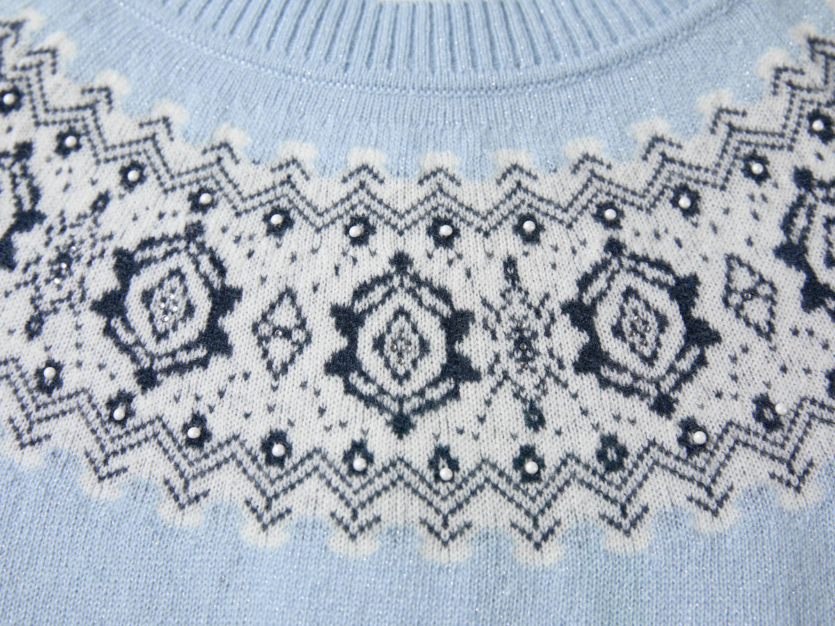 EP YAYING Wool-Cashmere Short-Sleeve Pullover Sweater