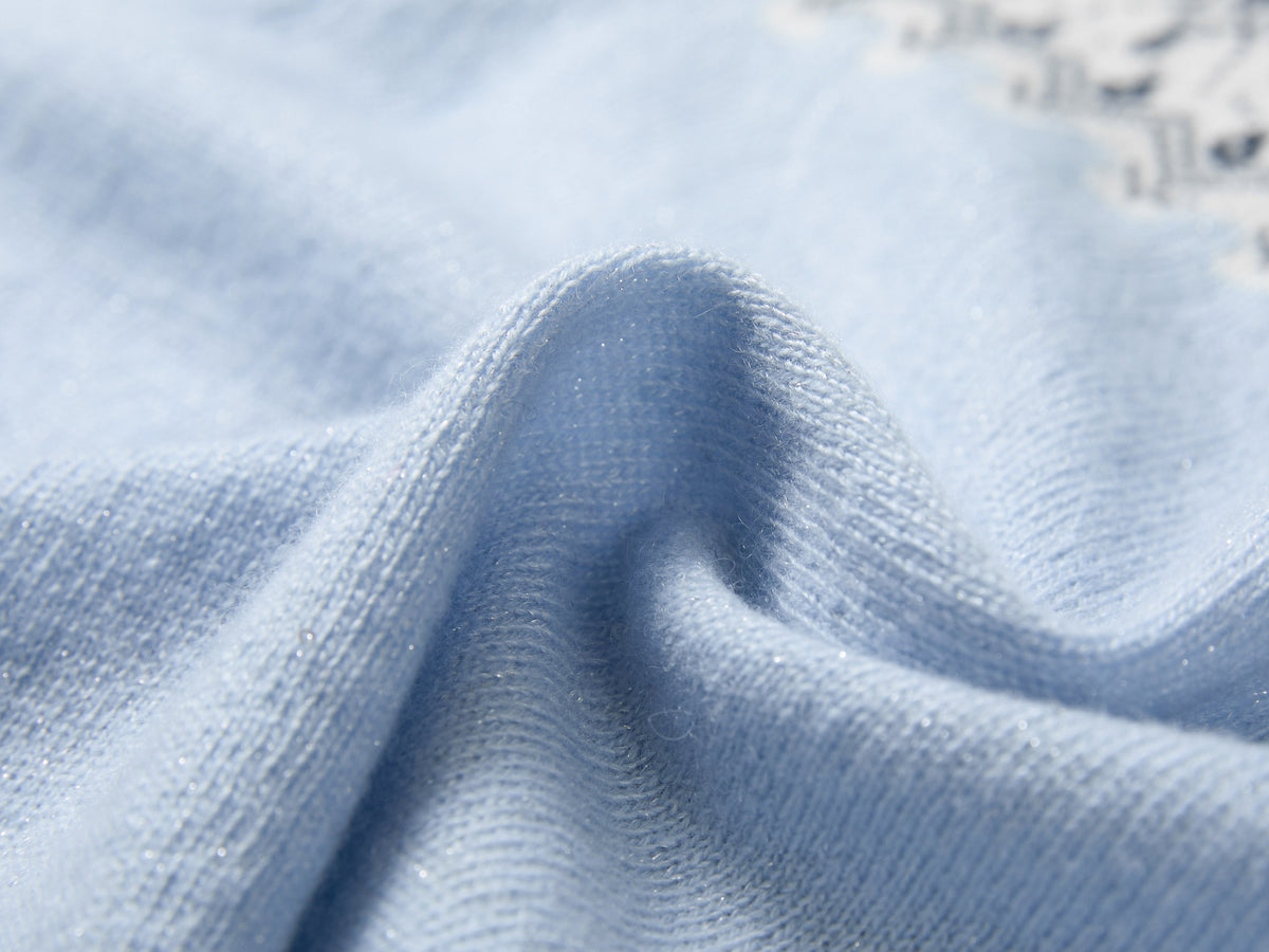 EP YAYING Wool-Cashmere Short-Sleeve Pullover Sweater