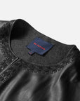 EP YAYING Embroidered Leather Jacket