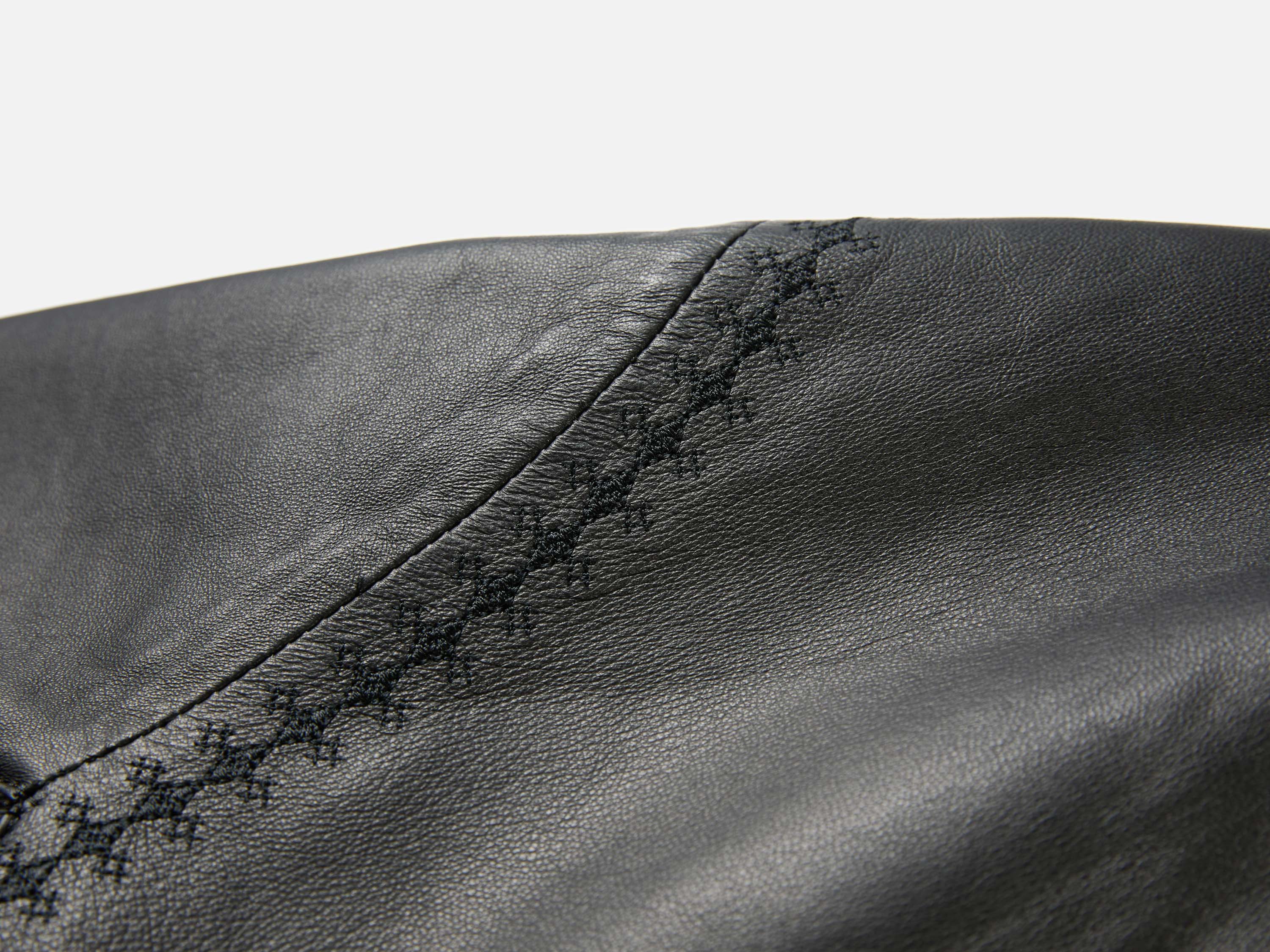 EP YAYING Embroidered Leather Jacket