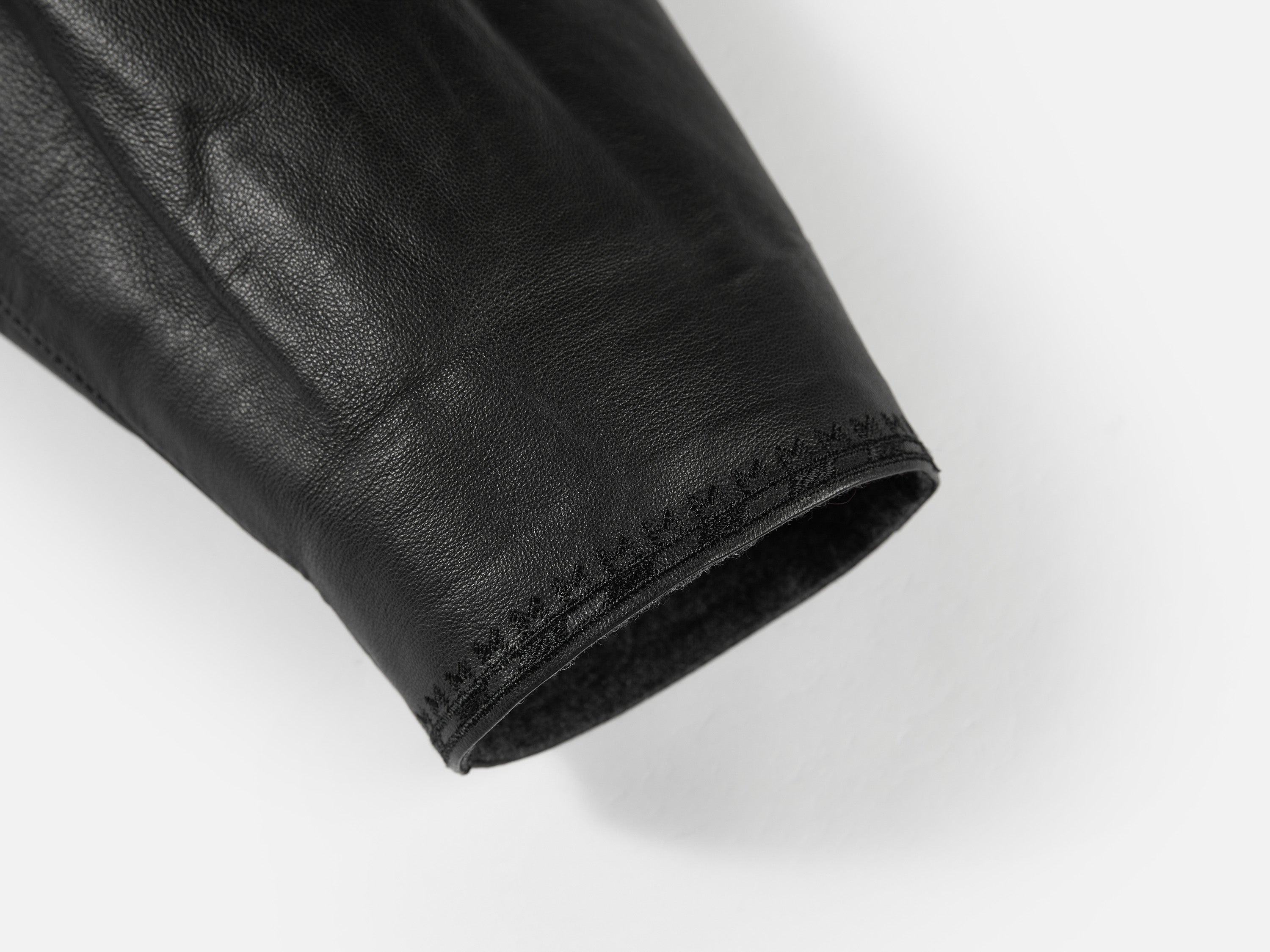EP YAYING Embroidered Leather Jacket