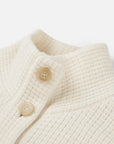 EP YAYING Pure White Cashmere Stand-Collar Drawstring Cardigan