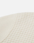 EP YAYING Pure White Cashmere Stand-Collar Drawstring Cardigan