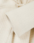 EP YAYING Pure White Cashmere Stand-Collar Drawstring Cardigan