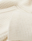 EP YAYING Pure White Cashmere Stand-Collar Drawstring Cardigan