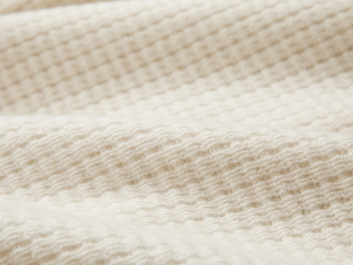 EP YAYING Pure White Cashmere Stand-Collar Drawstring Cardigan