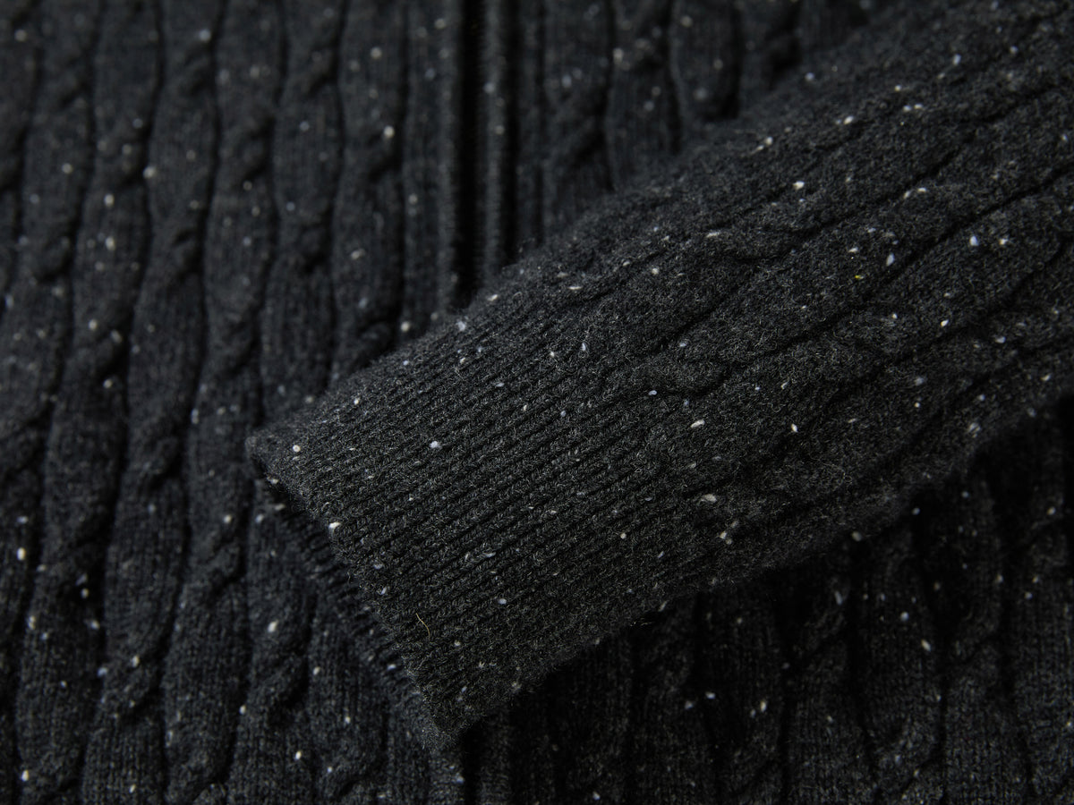EP YAYING Wool-Cashmere Round-Neck Knit Cardigan