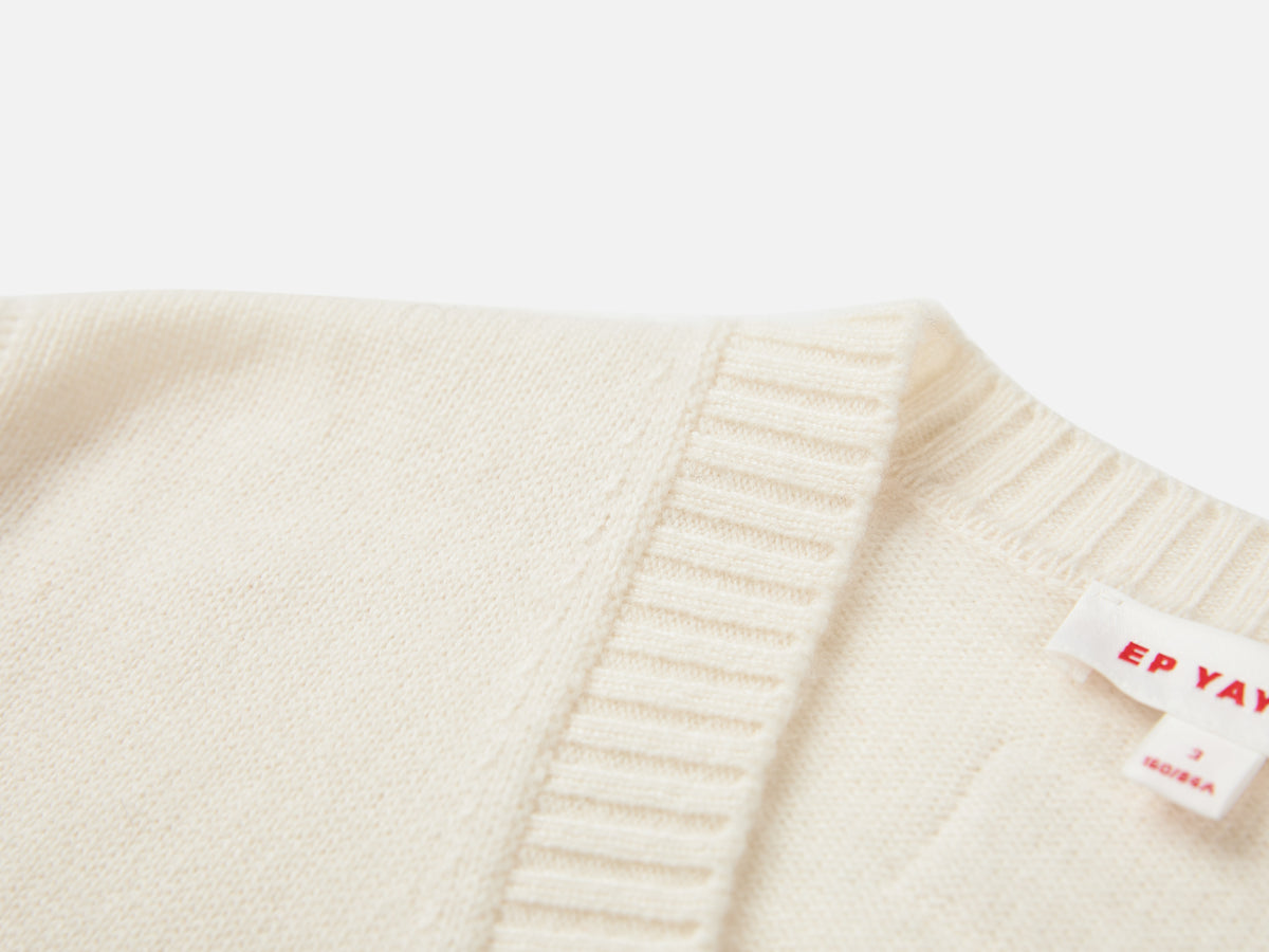 EP YAYING 100% Cashmere Shawl-Collar Cardigan Two-Piece Set