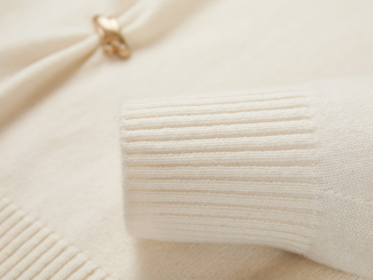 EP YAYING 100% Cashmere Shawl-Collar Cardigan Two-Piece Set