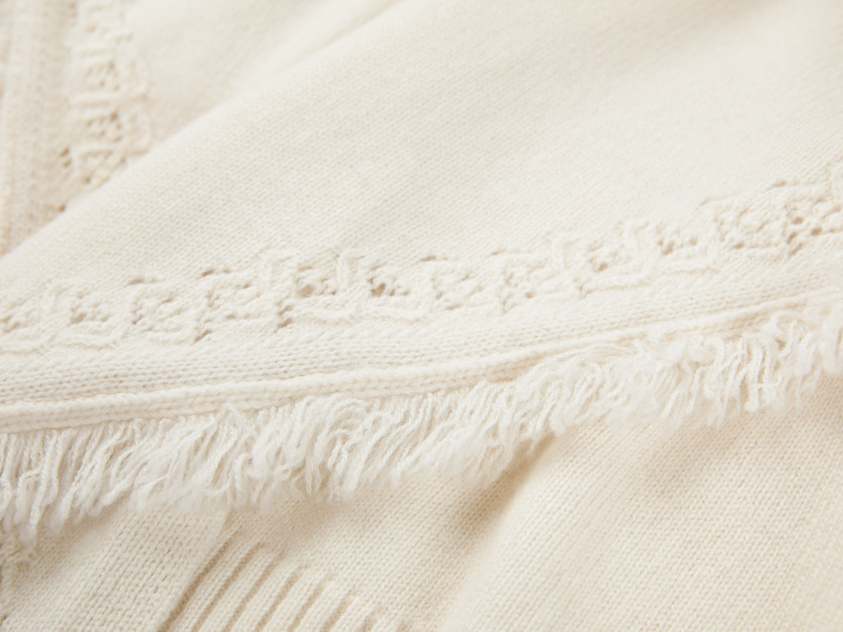 EP YAYING 100% Cashmere Shawl-Collar Cardigan Two-Piece Set