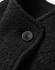 EP YAYING Blue Label Stand-Collar Tie Embroidered Wool Coat